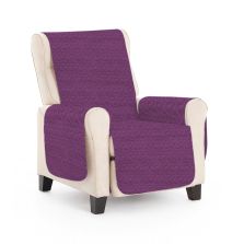 Husă fotoliu tip cuvertură matlasată 60 x 177 cm cu laterale, reversibilă, Mov Ralex Pucioasa 