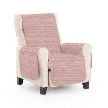 Husă fotoliu tip cuvertură matlasată 60 x 177 cm cu laterale, reversibilă, Roz Pudră Ralex Pucioasa 