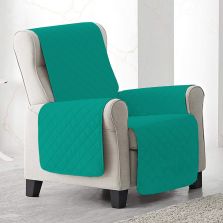 Husă fotoliu tip cuvertură matlasată 60 x 177 cm cu laterale, reversibilă, Verde Ralex Pucioasa 