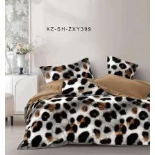 Lenjerie pat dublu Finet Bumbac 6 piese cu husa saltea 160x200 sau 180x200 cm, pilota 200x230 cm, 2 fete perna 50x70 si 70x70 cm, Maro/Gri, Pucioasa 