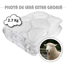 Pilota matlasata lana extra groasa 2,7 kg cu fata bumbac damasc 140 x 210 cm