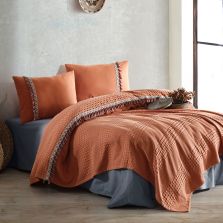 Lenjerie pat Bumbac Ranforce 4 piese, cearșaf pat 240x260 cm, pătură 200x220 cm, 2 fețe perne 50x70 cm, Clasy BOHEMLINE V2