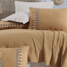 Lenjerie pat Bumbac Ranforce 4 piese, cearșaf pat 240x260 cm, pătură 200x220 cm, 2 fețe perne 50x70 cm, Clasy BOHEMLINE V6