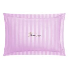 Fata de perna Damasc Bumbac 100% dunga 1 cm, 50 x 70 cm si tiv cu bordura 3,5 cm, Lila