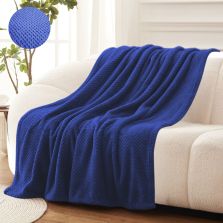 Patura Cocolino DOT gofrata 200x230 cm Albastru Ralex Pucioasa 