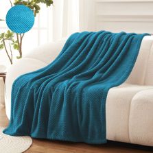 Patura Cocolino DOT gofrata 200x230 cm Bleu Ralex Pucioasa 