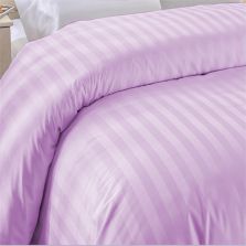 Cearsaf de pilota 2 persoane Damasc Bumbac 100% tip Hotel cu dunga 1 cm, 180x220 cm, Lila