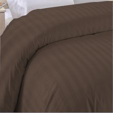 Cearsaf de pilota 2 persoane Damasc Bumbac 100% tip Hotel cu dunga 1 cm, 180x220 cm, Maro