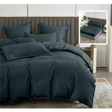 Lenjerie de pat Finet Natur UNI Baroque 6 piese husa saltea 160/180x200 cm, pilota 200x230 cm, 2 fete perna 50x70 si 70x70 cm, Negru, Ralex Pucioasa