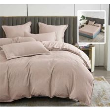 Lenjerie de pat Finet Natur UNI Baroque 6 piese husa saltea 160/180x200 cm, pilota 200x230 cm, 2 fete perna 50x70 si 70x70 cm, Cappuccino, Ralex Pucioasa