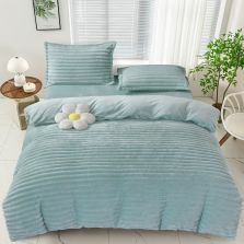 Lenjerie pat dublu Cocolino Line 4 piese, cearsaf pat 230x250 cm, pilota 200x230 cm, 2 fete perna 50x70, Verde Mint, Ralex Pucioasa