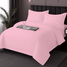 Lenjerie pat Damasc Policoton XXL - Super Preț, cearșaf 230x260 cm, pilotă 200x230 cm, 2 fețe perne 50x70 cm, Lila