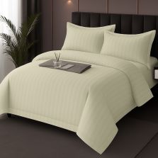 Lenjerie pat Damasc Policoton XXL - Super Preț, cearșaf 230x260 cm, pilotă 200x230 cm, 2 fețe perne 50x70 cm, Vernil