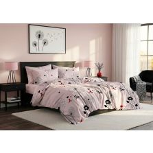 Lenjerie pat bumbac Finet 6 piese PROMO cu husă saltea 160x200 sau 180x200 cm, pilotă 200x220 cm, 2 fețe pernă 50x70 și 70x70 cm, Roz Pudră, Ralex Pucioasa