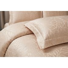 Lenjerie pat dublu Jacquard Satin 6 piese, cearsaf pat 220x240 cm, pilota 200x220 cm, 2 fete perne 50x70 si 70x70 cm JQ6P4