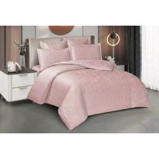 Lenjerie pat dublu Jacquard Satin 6 piese, cearsaf pat 220x240 cm, pilota 200x220 cm, 2 fete perne 50x70 si 70x70 cm JQ6P5