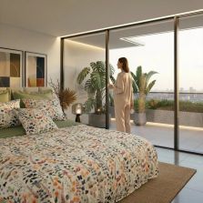 Lenjerie de pat Cotton Pro 100% bumbac King Size, două fețe – imprimare digitală (Eleganta Crem/Verde), Ralex Pucioasa