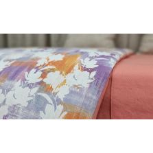 Lenjerie de pat Cotton Pro 100% bumbac King Size, două fețe – imprimare digitală (Eleganta Roz/Mov), Ralex Pucioasa