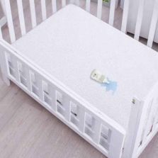 Husa protectie patut bebe frotir bumbac 100% impermeabila pentru saltea 60x120 cm si inaltime 10 cm Alb
