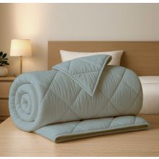 Pilotă matlasată Ranforce 100% bumbac, umplutură lână, Gri Antracit, Pucioasa