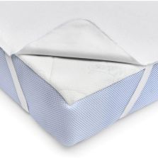 Protecție saltea pătuț bebe frotir bumbac 100% impermeabilă pentru saltea de 60x200 cm Alb