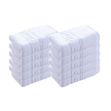 Pachet 10 prosoape baie de fata 50x90 cm Bumbac 100% Greek Border 550 grame/mp, Alb 