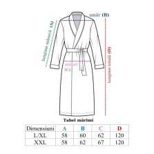 Halat baie și SPA Hotel gofrat tip fagure cu guler Kimono 100% Bumbac, Alb L/XL