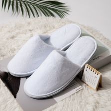 Papuci tip Hotel și SPA din frotir dublat și talpă cauciuc 10 mm, de unică folosință PALACE CONFORT , Alb