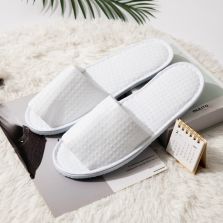 Papuci tip Hotel și SPA din bumbac dublat cu vatelină și talpă cauciuc 8 mm, de unică folosință SPA ELLITE , Alb