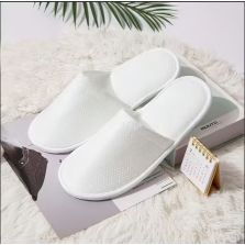 Papuci tip Hotel și SPA din frotir 60 grame/mp și talpă cauciuc 5 mm, de unică folosință CLEAN STEP C, Alb