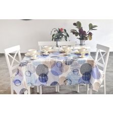 Fata de masa antimurdarire 140x180 cm, Cercuri colorate Albastru Ralex Pucioasa 