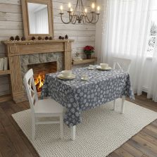 Față de masă Antimurdarire motive Crăciun 120x160 cm, Gri Antracit Ralex Pucioasa 