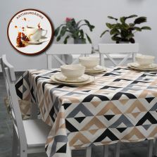 Fata de masa antimurdarire 160x240 cm, Moderna Negru Bej Ralex Pucioasa 