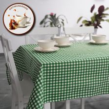 Față de masă rotundă 140 cm antimurdărire, Carouri Verde, Ralex Pucioasa