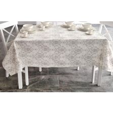 Față de masă rotundă 160 cm anti murdărire 100% Bumbac , Moderna Crem