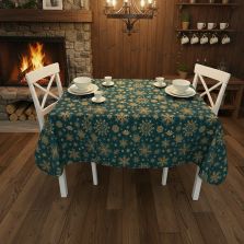 Față de masă rotundă Antimurdarire motive Crăciun 140 cm, Verde Ralex Pucioasa 