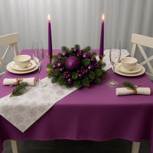 Set Față de masă rotundă și Napron Crăciun 160 cm, Mov