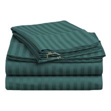 Cearșaf pătuț copii cu elastic Damasc Bumbac 100% dungă 1 cm, 110x170 cm pentru saltea 60x120 cm, Verde Petrol