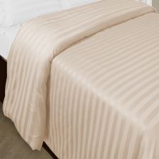 Cearsaf de pilota 2 persoane extra large Damasc Policoton dunga 1 cm, 200x230 cm, Bej Cappuccino