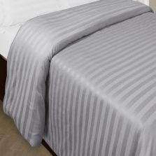 Cearsaf de pilota 2 persoane extra large Damasc Policoton dunga 1 cm, 200x230 cm, Gri Deschis