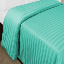 Cearsaf de pilota 2 persoane king size Damasc Policoton dunga 1 cm, 200 x 230 cm, Turcoaz Deschis