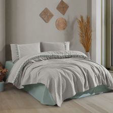 Lenjerie pat Bumbac Ranforce 4 piese, cearșaf pat 240x260 cm, pătură 200x220 cm, 2 fețe perne 50x70 cm, Clasy BOHEMLINE V10