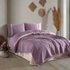 Lenjerie pat Bumbac Ranforce 4 piese, cearșaf pat 240x260 cm, pătură 200x220 cm, 2 fețe perne 50x70 cm, Clasy BOHEMLINE V7