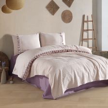 Lenjerie pat Bumbac Ranforce 4 piese, cearșaf pat 240x260 cm, pătură 200x220 cm, 2 fețe perne 50x70 cm, Clasy BOHEMLINE V8