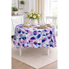 Față de masă rotundă 160 cm antimurdărire, Eleganta Mov/Albastru Ralex Pucioasa