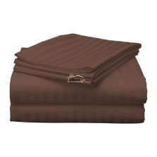 Cearsaf de pat dublu king size Damasc Policoton dunga 1 cm, 230 x 260 cm, Maro