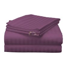 Cearsaf de pat dublu king size Damasc Policoton dunga 1 cm, 230 x 260 cm, Mov