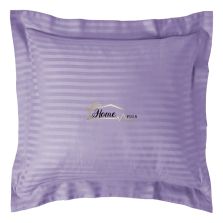 Fata de perna Damasc policoton dunga 1 cm, 70 x 70 cm si tiv cu bordura 3,5 cm, Lila Iris