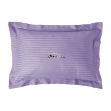 Fata de perna Damasc policoton dunga 1 cm, 50 x 70 cm si tiv cu bordura 3,5 cm, Lila Iris