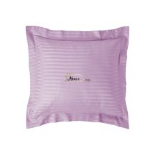 Fata de perna Damasc policoton dunga 1 cm, 40 x 40 cm si tiv cu bordura 3,5 cm, Lila